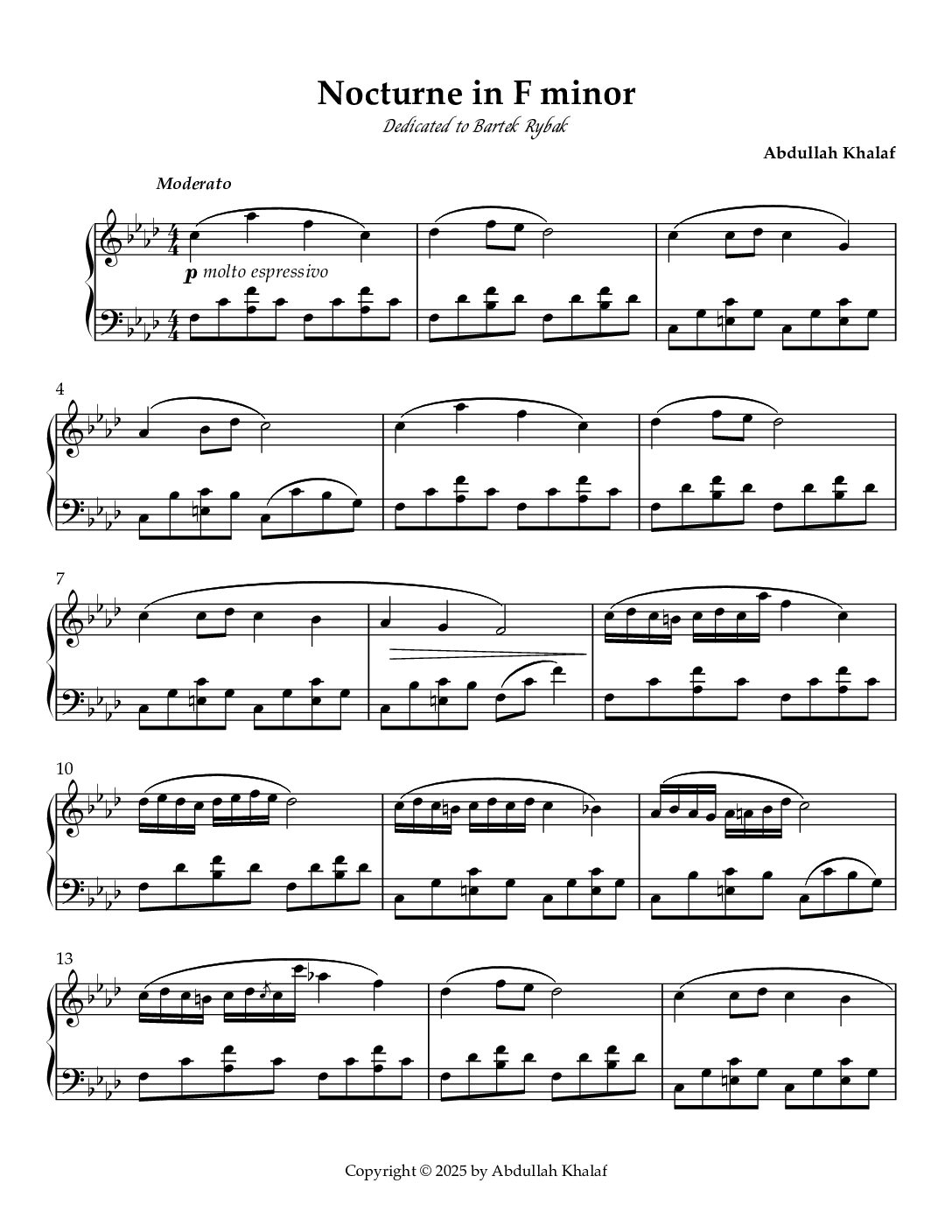 Nocturne in F minor (solo piano)